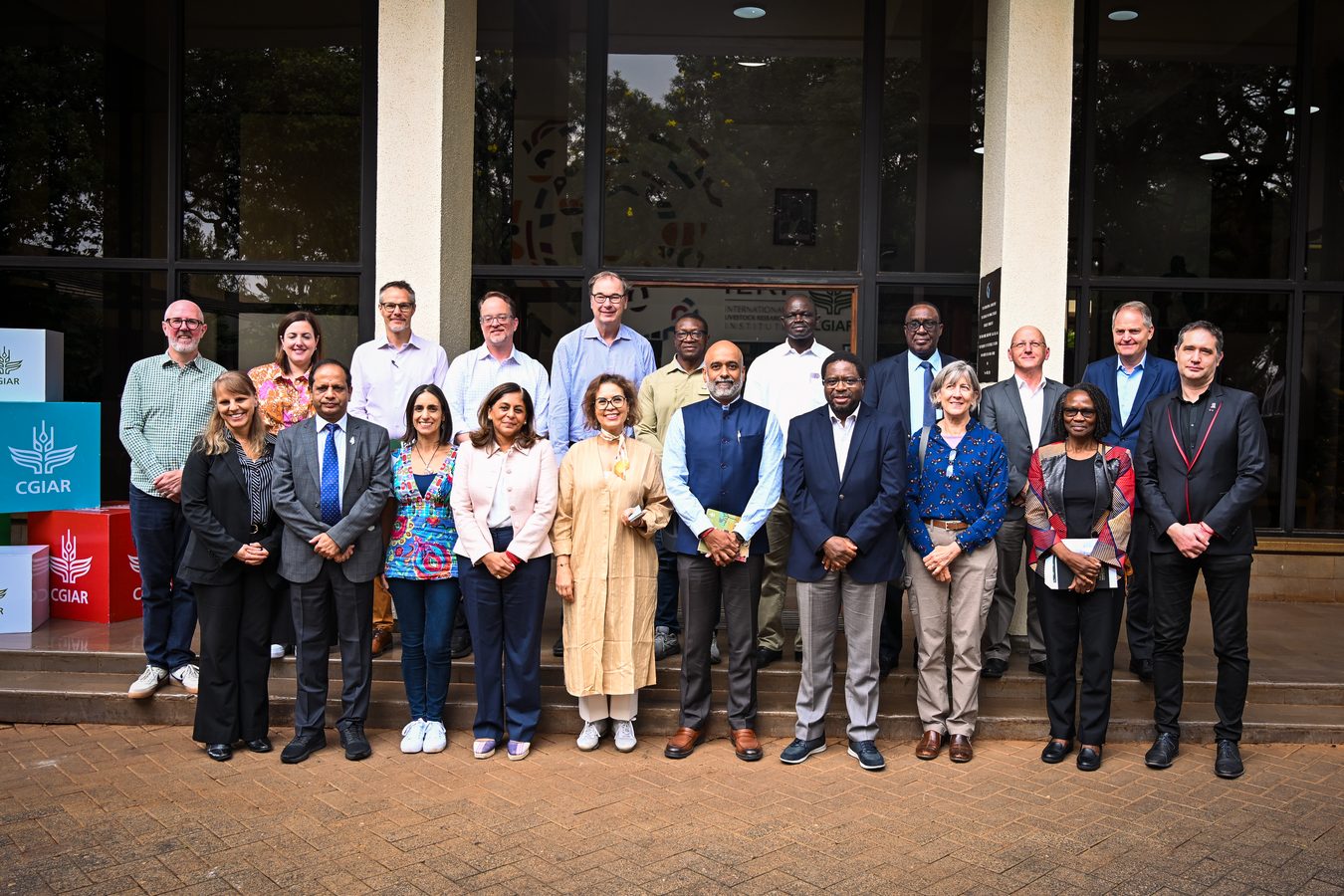 Large group photograph outside the ILRI campus entrance