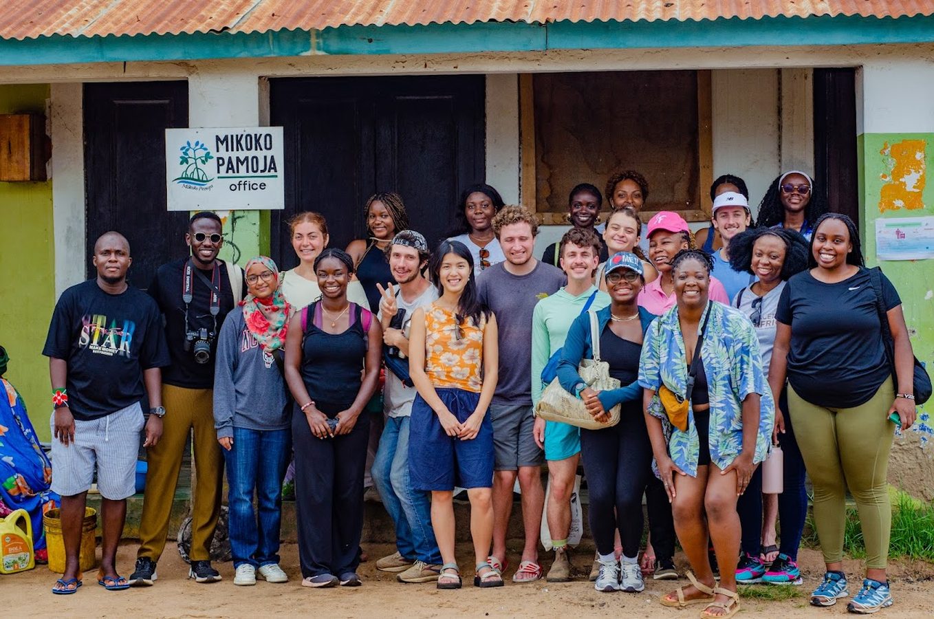 Group photograph outside the Mikoko Pamoja office on the Kenyan coast